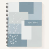 Minimalist Dusty Blue Botanical Journal Notebook ノートブック (正面)