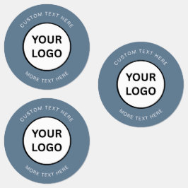 Minimalist Dusty Blue Custom Business Logo Labels ラベル