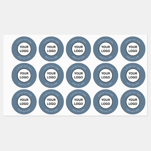 Minimalist Dusty Blue Custom Business Logo Labels ラベル (シート)
