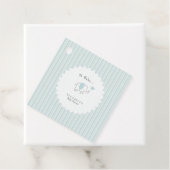  Minimalist Dusty Blue Elephant Baby Shower フェイバータグ (インサイチュ)