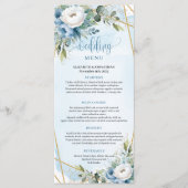 Minimalist Dusty Blue Eucalyptus Wedding Menu メニュー (正面)