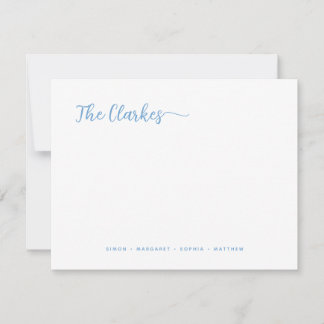 Minimalist Dusty Blue Family Stationery  ノートカード