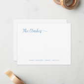 Minimalist Dusty Blue Family Stationery  ノートカード (正面/裏面インサイチュ)