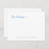 Minimalist Dusty Blue Family Stationery  ノートカード (正面/裏面)