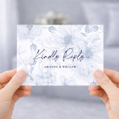 Minimalist Dusty Blue Floral RSVP Card – QR Code エンクロージャーカード