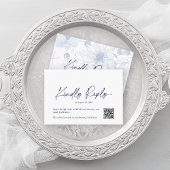 Minimalist Dusty Blue Floral RSVP Card – QR Code エンクロージャーカード