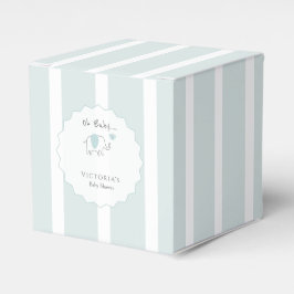 Minimalist Dusty Blue Oh Baby Elephant Baby Shower フェイバーボックス