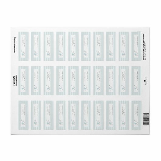 Minimalist Dusty Blue Oh Baby Elephant Baby Shower ラベル (フルシート)