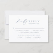 Minimalist Dusty Blue RSVP Wedding Card (正面)