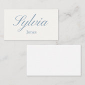 Minimalist dusty blue wedding flat place cards プレイスカード (正面/裏面)