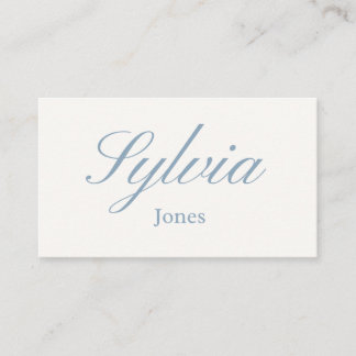 Minimalist dusty blue wedding flat place cards プレイスカード