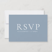 Minimalist Dusty Blue Wedding RSVP Card (裏面)