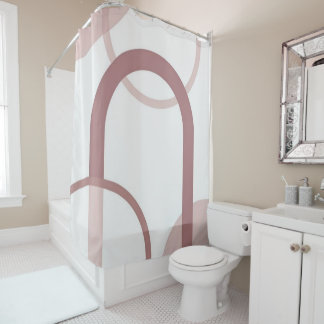 Minimalist Dusty Pink Abstract Arch Shower Curtain シャワーカーテン