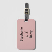 Minimalist Dusty Pink Newlywed Honeymoon ラゲッジタグ (正面縦)