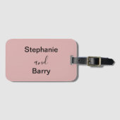 Minimalist Dusty Pink Newlywed Honeymoon ラゲッジタグ (正面横)