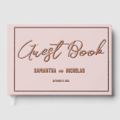 Minimalist Dusty Pink Wedding Program ゲストブック (正面)