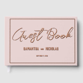 Minimalist Dusty Pink Wedding Program ゲストブック