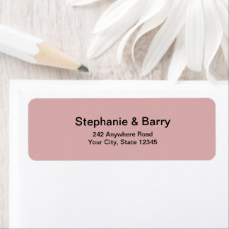 Minimalist Dusty Pink Wedding Return Address ラベル