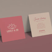 Minimalist Dusty Rose Cream Beauty スクエア名刺