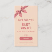 Minimalist Dusty Rose Cream Beauty  割引カード (正面)