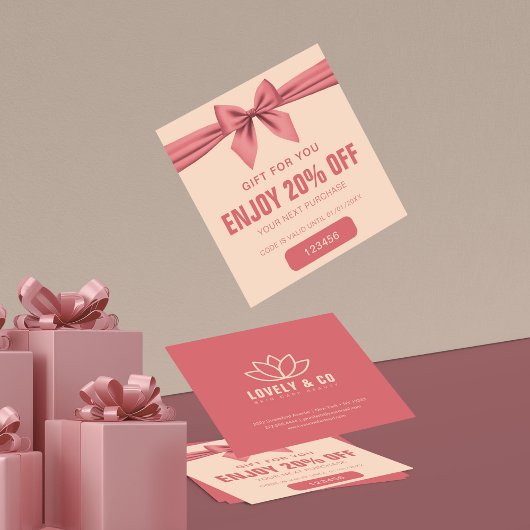 Minimalist Dusty Rose Cream Beauty  割引カード