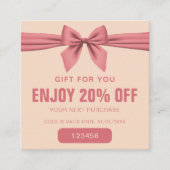 Minimalist Dusty Rose Cream Beauty  割引カード (正面)