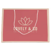 Minimalist Dusty Rose & Ivory Salon Beauty ラージペーパーバッグ (正面)