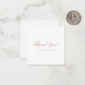 Minimalist Dusty Rose Script Wedding Thank You ノートカード (正面/裏面インサイチュ)