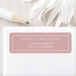 Minimalist Dusty Rose Two Border Return Address ラベル