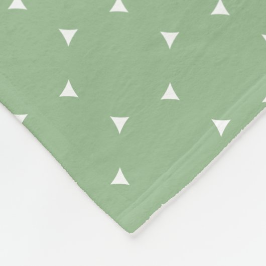 Minimalist Dusty Sage Tiny Triangles フリースブランケット (角)