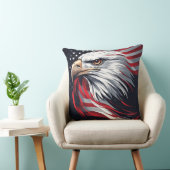 Minimalist Eagle with Flag – Modern Patriotic Art クッション (椅子)
