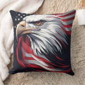 Minimalist Eagle with Flag – Modern Patriotic Art クッション (ブランケット)