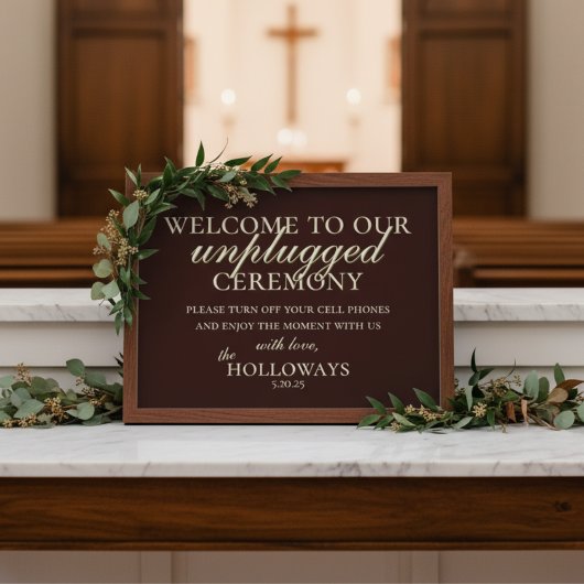 Minimalist Earth Tone Unplugged Wedding Ceremony ポスター