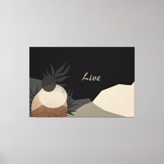 Minimalist Earth Tones Abstract Boho  キャンバスプリント (正面)