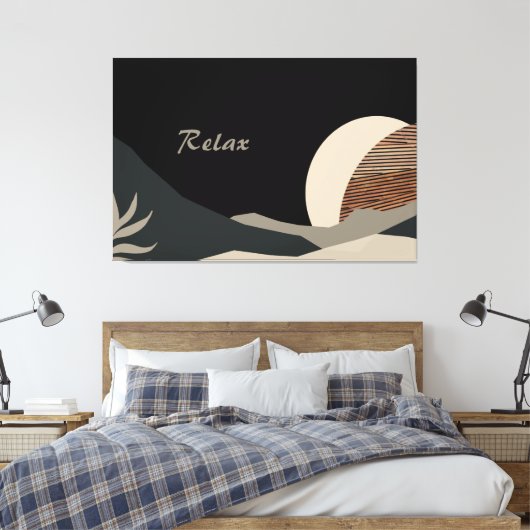 Minimalist Earth Tones Abstract Boho  キャンバスプリント (インサイチュ (寝室))