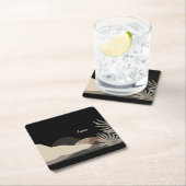 Minimalist Earth Tones Boho "Love"  スクエアペーパーコースター (インサイチュ)