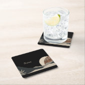 Minimalist Earth Tones Boho "Relax"  スクエアペーパーコースター (インサイチュ)