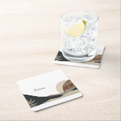 Minimalist Earth Tones Boho "Relax"  スクエアペーパーコースター (インサイチュ)