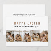 Minimalist Earthy 5 Photo Collage Happy Easter  シーズンカード (正面/裏面)