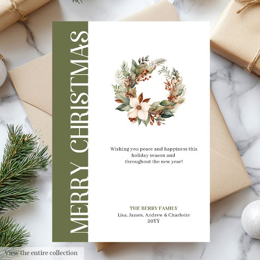 Minimalist earthy colors Christmas greeting card シーズンカード