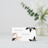 Minimalist Earthy Floral Meditation Business Card 名刺 (スタンド正面)