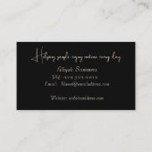 Minimalist Earthy Floral Meditation Business Card 名刺 (裏面)