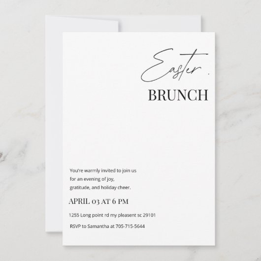 Minimalist Easter Brunch 招待状 (正面)