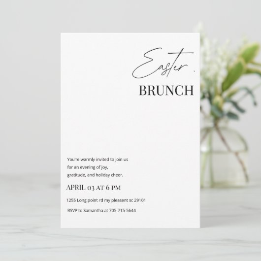 Minimalist Easter Brunch 招待状 (スタンド正面)