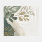 Minimalist Eco Art Fleece Blanket Nature Tones フリースブランケット (正面(横))