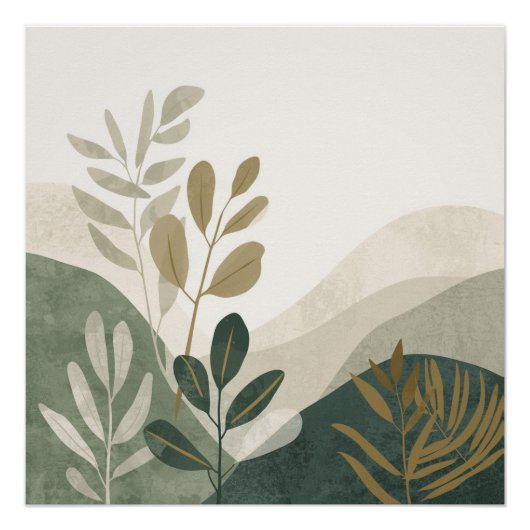 Minimalist Eco Nature Wall Art Poster Print ポスター (正面)