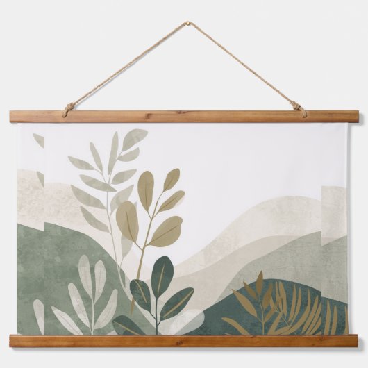 Minimalist Eco Wall Art | Wooden Tapestry Décor 吊り下げ型タペストリー (正面)