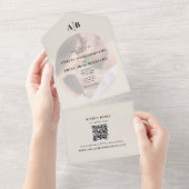 Minimalist Editorial Ivory Photo Wedding オールインワン招待状 (貼ってはがせる)