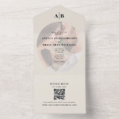 Minimalist Editorial Ivory Photo Wedding オールインワン招待状 (内側)