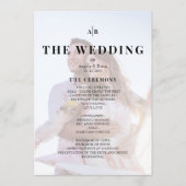 Minimalist Editorial Ivory Photo Wedding Program プログラム (正面)